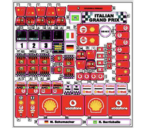 LEGO Autocollant Sheet for Set 8672 (M. Schumacher, R. Barrichello) (54402)
