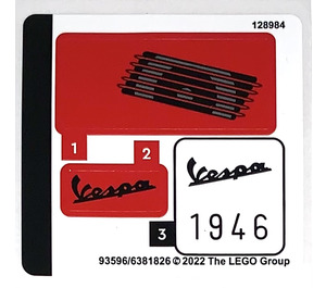 LEGO Autocollant Sheet for Vespa Set 40517 (93596)