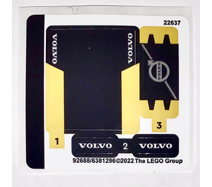 LEGO Sticker Sheet for Volvo Set 30433 (92688)