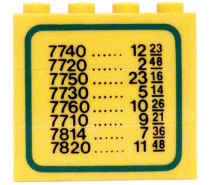 레고 Stickered Assembly 4 x 1 x 3 with Train Schedule on Both Sides