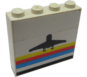 LEGO Stickered Assembly of Three 1x4 Bricks with Airport Logo Sticker on One Side