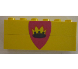 LEGO Stickered Assembly with triangular shield with crown from Set 375