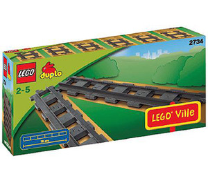 LEGO Straight Track (Tumma kivenharmaa) 2734-2