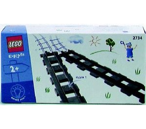 LEGO Straight Track Set (Dark Stone Gray) 2734-2 Packaging