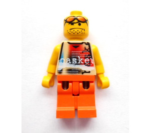 LEGO Street Basketball Player, Tan Torso, Orange Legs Minifigure