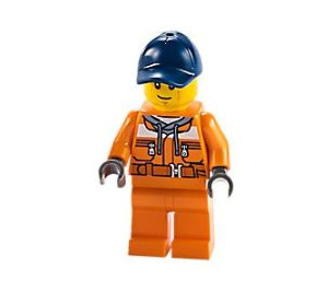 LEGO Street Sweeper mit Orange Sicherheitsweste Minifigur