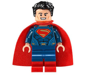 LEGO Superman met Dark Blauw Pak en Warrig haar met Rood Boots Minifiguur