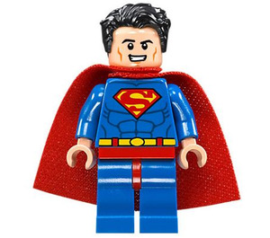 LEGO Superman with Red Eyes on Reverse and Stretchy Cape with Tousled Hair Minifigure