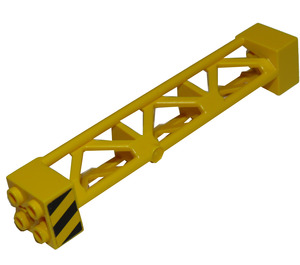 LEGO Support 2 x 2 x 10 Träger Dreieckig Vertikale mit Hazard Streifen Aufkleber (Typ 4 - 3 Beiträge, 3 Abschnitte) (95347)