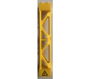 LEGO Support 2 x 2 x 10 Girder Triangular Vertical with Power Danger Sign Sticker (Type 3 - 3 Posts, 2 Sections) (58827)