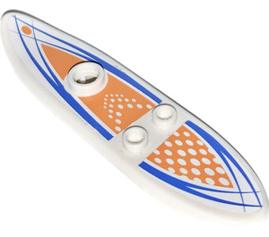 LEGO Planche de surf avec Orange et Bleu Lines Autocollant (6075)