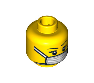 LEGO Surgeon Head with Mask (Recessed Solid Stud) (3626 / 99285)