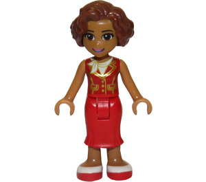 LEGO Susan, rot Lange Skirt, Dark rot Vest Minifigur