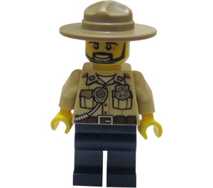 LEGO Swamp Politie Officer minifiguur met zwarte baard