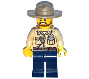 LEGO Swamp Politi - Officer, Skjorte, Mørkebrun Hat, Brun Skæg Minifigur