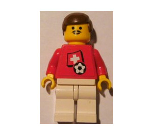 LEGO Swiss Football Player avec Moustache avec Stickers Figurine