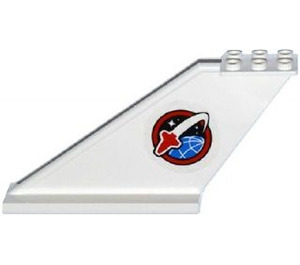 LEGO Tail 12 x 2 x 5 with Red Shuttle Logo on Both Sides Sticker (18988)