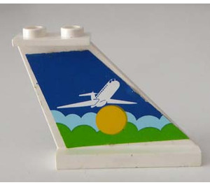 LEGO Tail 4 x 1 x 3 with Airplane/Sun (sticker on both sides) (2340)