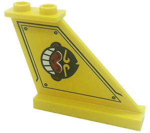 LEGO Tail 4 x 1 x 3 with Monkey Head and Silver Dots (Left) Sticker (2340)