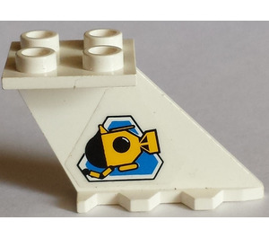 LEGO Staart 4 x 2 x 2 met Submarine en Blauw Triangle (Rechtsaf) Sticker (3479)