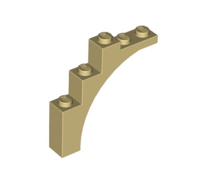 LEGO Beige Bogen 1 x 5 x 4 Unregelmäßiger Bogen, verstärkte Unterseite (76768)