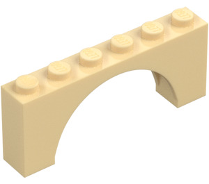 LEGO Beige Bogen 1 x 6 x 2 Mittlere Dicke oben (15254)