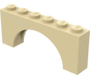 LEGO Tan Arch 1 x 6 x 2 Thick Top and Reinforced Underside (3307)