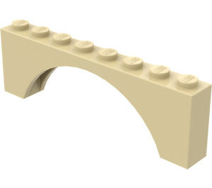 LEGO Tan Arch 1 x 8 x 2 Thick Top and Reinforced Underside (3308)