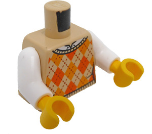 LEGO Tan Argyle Sweater Vest Torso with White Arms (973 / 76382)