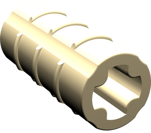 LEGO Tan Axle Connector (Ridged with '+' Hole)