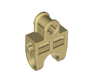 LEGO Tan Ball Connector with Perpendicular Axleholes and Vents and Side Slots (32174)