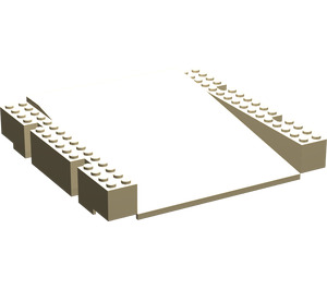 LEGO Zandbruin Grondplaat Platform 16 x 16 x 2.3 Ramp (2642)