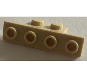 LEGO Beige Halterung 1 x 2 - 1 x 4 mit abgerundeten Ecken und quadratischen Ecken (28802)