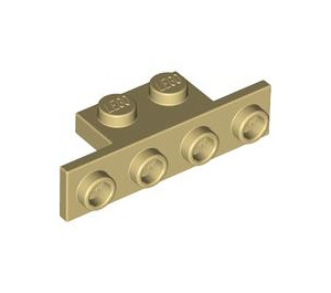 LEGO Tan Bracket 1 x 2 - 1 x 4 with Square Corners (2436)