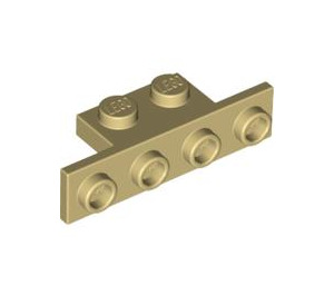 LEGO Tan Bracket 1 x 2 - 1 x 4 with Square Corners (2436)