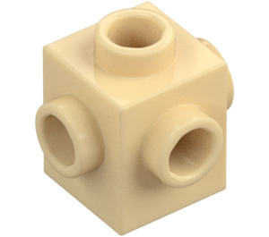 LEGO Beige Kloss 1 x 1 med Knotter på Fire Sider (4733)