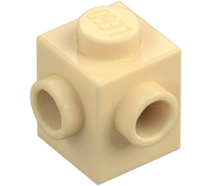 LEGO Beige Mattoncino 1 x 1 con Due Bottoncini su Adjacent Lati (26604)