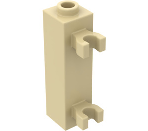 LEGO Beige Backstein 1 x 1 x 3 mit Vertikale Clips (Hohlbolzen) (42944 / 60583)