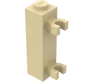 LEGO Tan Brick 1 x 1 x 3 with Vertical Clips (Solid Stud) (60583)