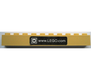 LEGO Tan Brick 1 x 10 with 'www.LEGO.com' Sticker (6111)