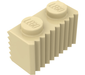 LEGO Beige Klods 1 x 2 med Grille (2877)