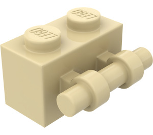 LEGO Beige Klods 1 x 2 med Håndtere (30236)