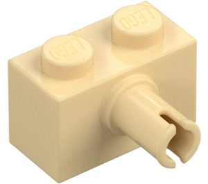 LEGO Tan Brick 1 x 2 with Pin without Bottom Stud Holder (2458)