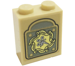 LEGO bronzer Brique 1 x 2 x 2 avec Weasley Family Clock Affronter Autocollant avec porte-goujon intérieur (3245)