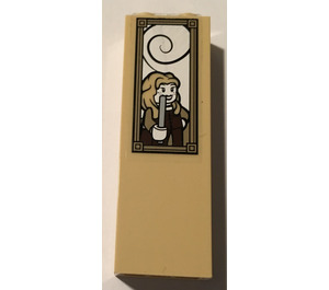 LEGO bronzer Brique 1 x 2 x 5 avec Portrait of Woman Autocollant avec une encoche pour tenon (2454)