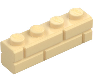 LEGO Beige Stein 1 x 4 mit Embossed Bricks (15533)