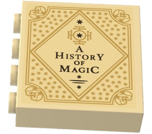 LEGO Tan Brick 1 x 4 x 3 with ‘A HISTORY OF MAGIC’ Book Cover Sticker (49311)