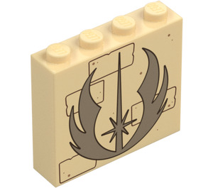 LEGO Barva opálení Kostka 1 x 4 x 3 s Tmavě žlutohnědá Jedi Order Marking (49311 / 104277)