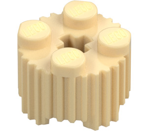 LEGO Beige Mattoncino 2 x 2 Rotondo con Griglia (92947)