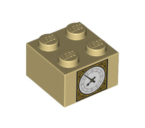 LEGO Zandbruin Steen 2 x 2 met Clock of Groot Ben (3003 / 29810)